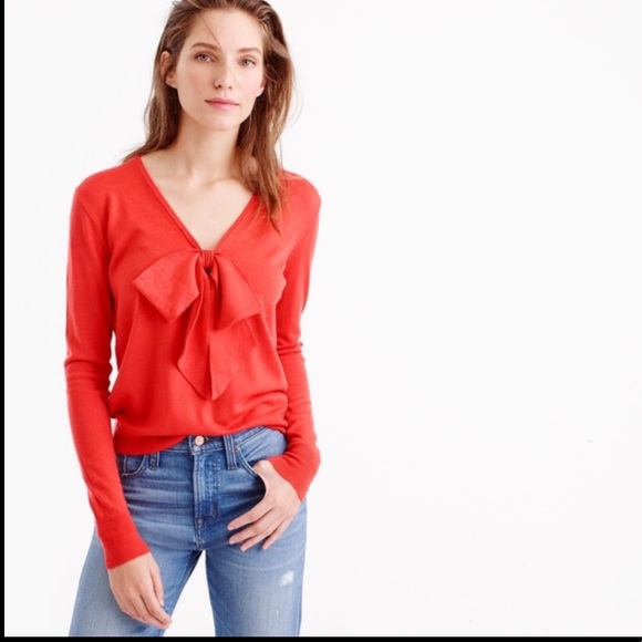 J. Crew Sweaters - J Crew 100% Wool Bow Sweater Sz XS